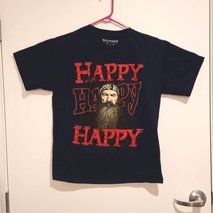 A & E Network's Duck Dynasty graphic tee short sleeve black Lrg. EUC